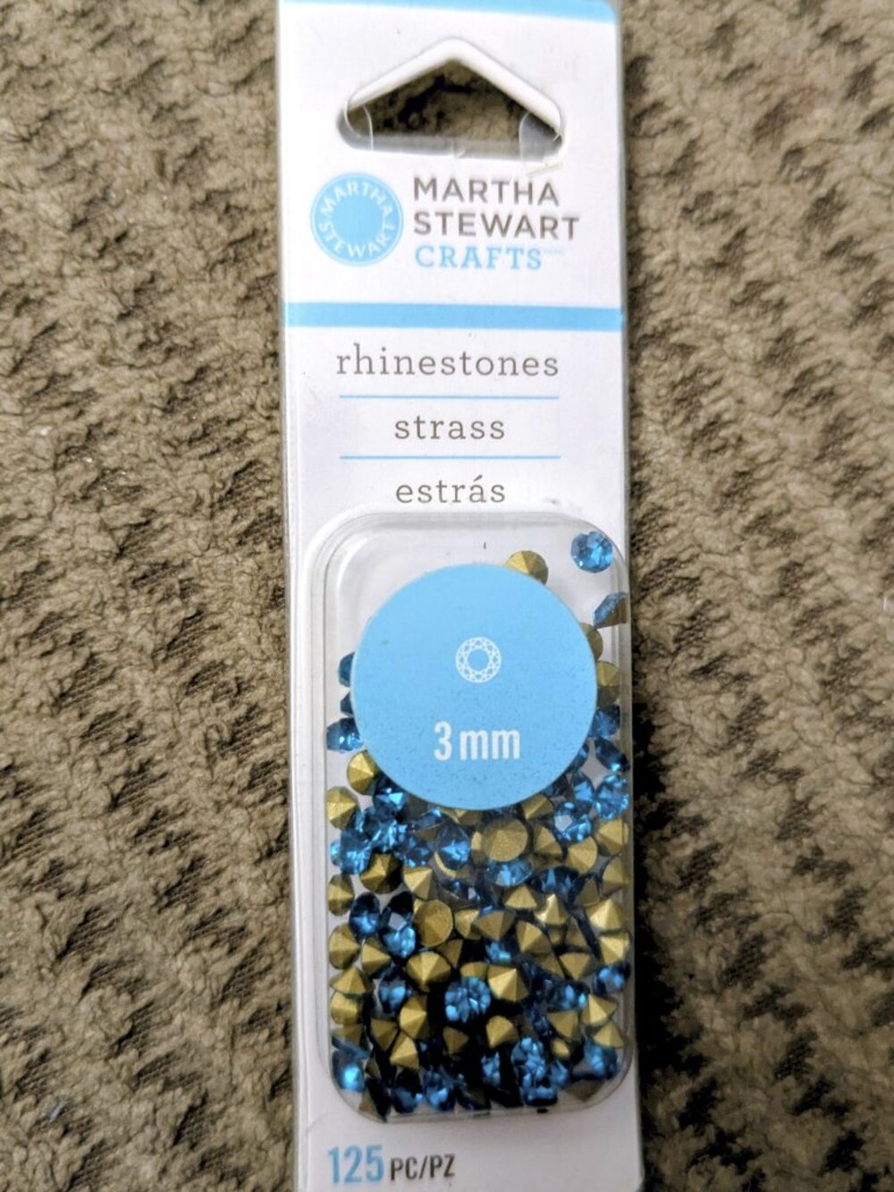 NEW! One Package of Martha Stewart - Rhinestones, 3mm Turquoise 125pc.